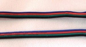 RF-LED 4 polige aansluitkabel met male en female steker en contra steker