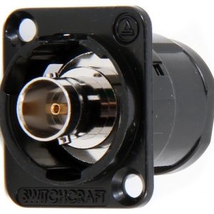 Switchcraft 75 ohm BNC female > BNC female chass. deel zwart type EHBNC2B