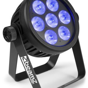 BeamZ Pro BAC-500 compacte Alu Par 7x 14W RGBA-UV-CW/WW 7 in 1 zwart incl. IR bediening