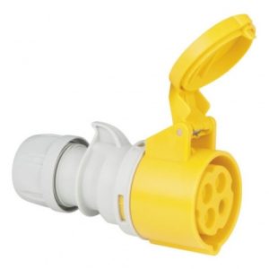 CEE 16A 110V 4p Plug Female Yellow, IP44