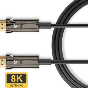 8K HDMI > HDMI Optische kabel 75m zwart max. 8K/60Hz met High Speed Ethernet