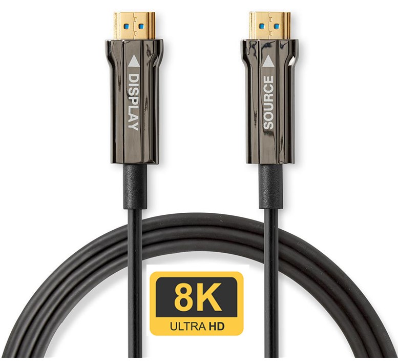 8K HDMI > HDMI Optische kabel 75m zwart max. 8K/60Hz met High Speed Ethernet - Afbeelding 4
