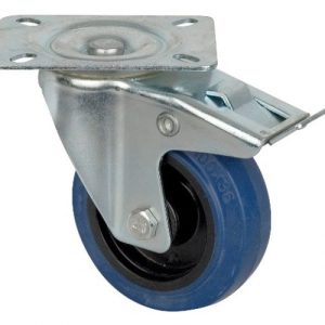 Showgear blue wheel swivel & brake 100mm