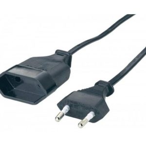 Euro verlengkabel zwart 2m 2 x 0,75qmm