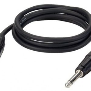 Microfoonkabel XLR male > 6,3mm jack mono 1,5m zwart
