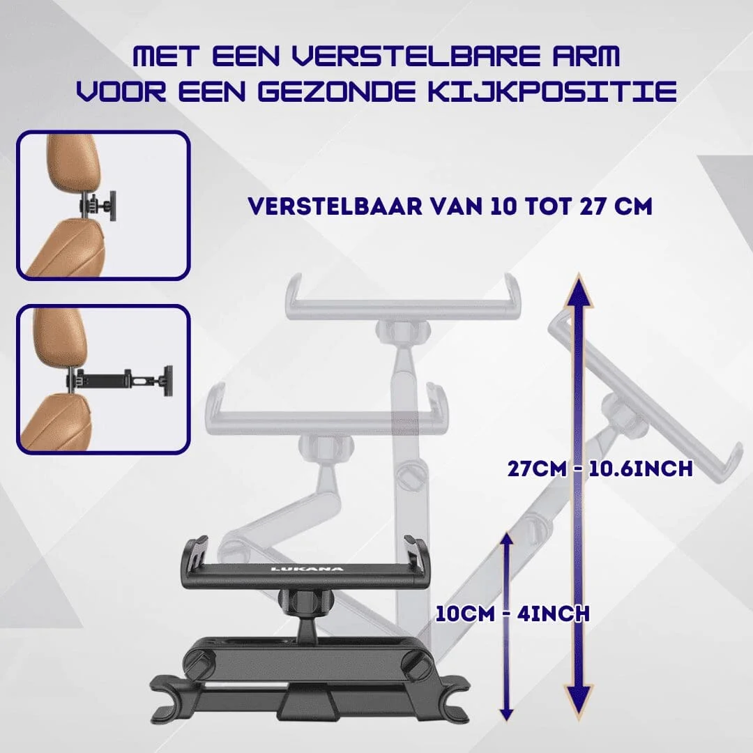 Lukana Tablet houder auto hoofdsteun met verstelbare arm - Afbeelding 9