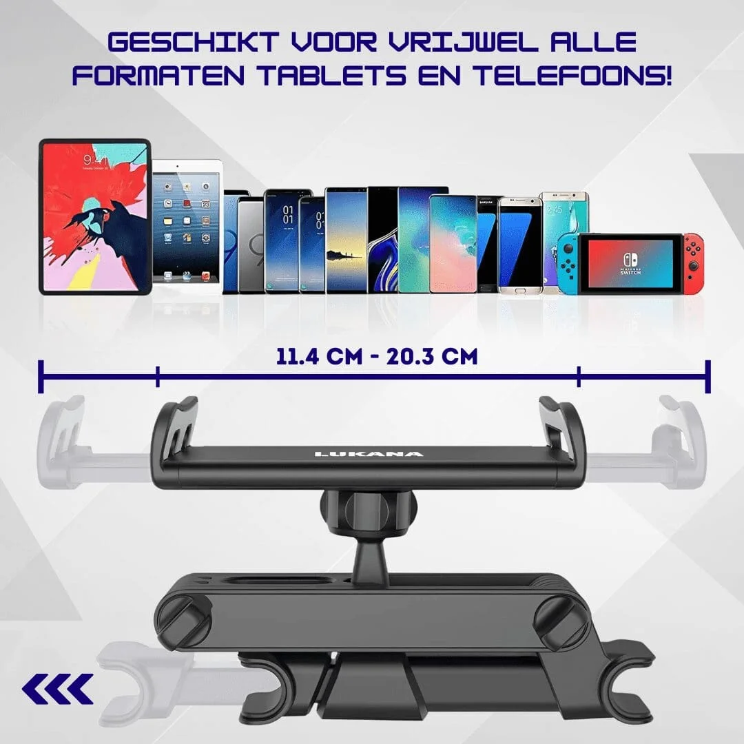 Lukana Tablet houder auto hoofdsteun met verstelbare arm - Afbeelding 8