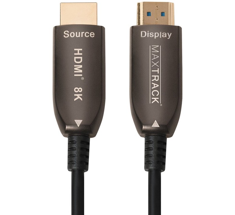 MaxTrack 8K HDMI > HDMI 2.2 Optische kabel 50m zwart max. 8K/60Hz 48 Gbps met actieve chip en High Speed Ethernet