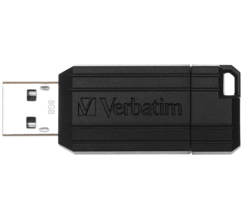 Verbatim 8GB USB stick USB-2.0 type-A aansluiting leessnelheid 10 MB/s, schrijfsnelheid 4 MB/s