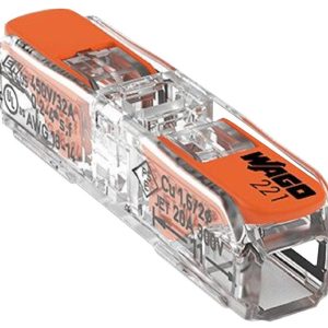 Wago 221 verbindingsklem doorvoer connector 2x 0,14 t/m 4qmm max. 32A